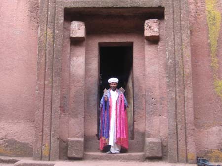 Akumite dores on rock churches in Lalibela