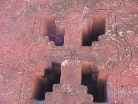 Winow in rock churches of Lalibela-2