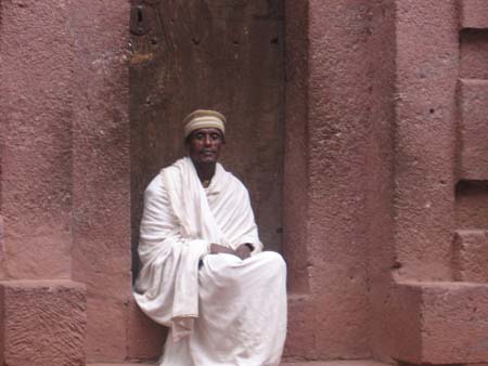 A monk praying